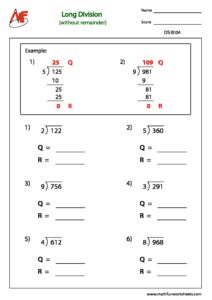 long division without remainder worksheets math fun worksheets