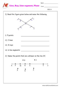 Lines Rays Line segments & Planes worksheet