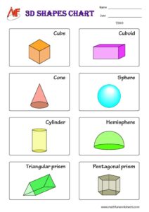 3D shapes worksheet
