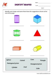 3D shapes Worksheet