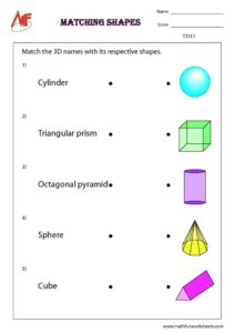 3D shapes Worksheet