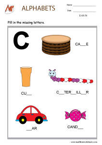 Missing letter Alphabet Worksheets - Kids Worksheets
