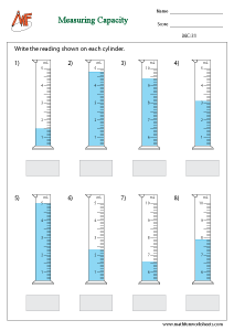 measuring capacity liquid volume worksheets for kindergarten