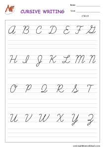 Writing Practice: Cursive Letters