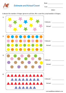 estimate and count worksheet for kindergarten 2nd grade lesson planet ...