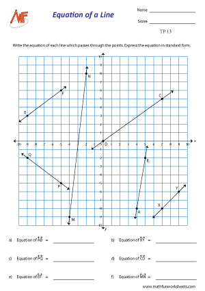 Two Point Form Worksheets