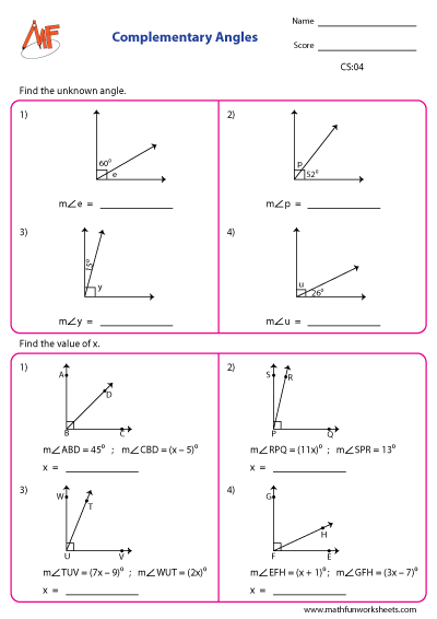 Complementary and Supplementary Angles