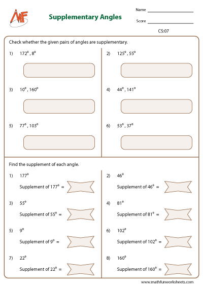 Complementary and Supplementary Angles