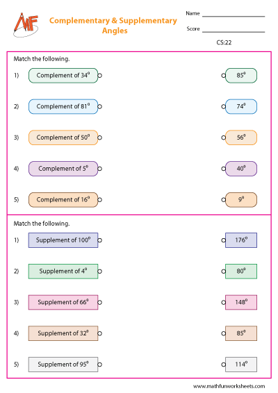 Complementary and Supplementary Angles