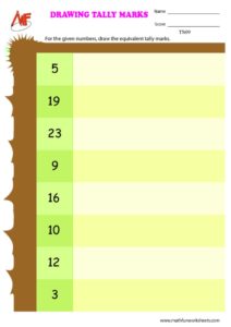 Tally Marks Worksheets