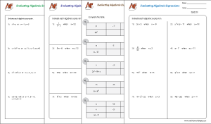 Evaluating Algebraic Expressions