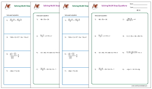 Multi Step Equation