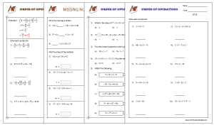 Order of Operations