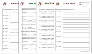 Place Value Worksheets