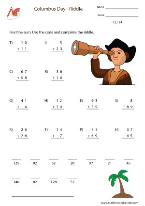 Columbus Day Worksheets