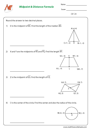 Distance Worksheets