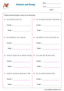 Domain and Range Worksheets