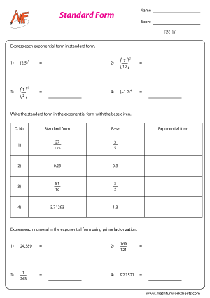 exponents problem solving worksheets