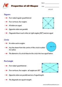 2D Shapes Worksheets