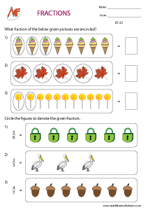 Representing fractions Worksheets