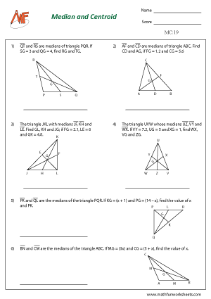 Medians and Centroid of a triangle