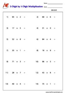 Number Multiplication – Horizontal