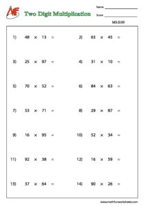 Number Multiplication – Horizontal