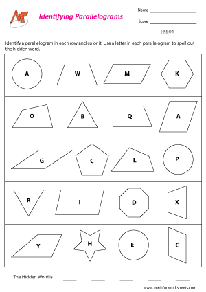 Parallelogram Worksheets