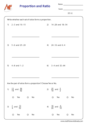 Proportion Worksheets