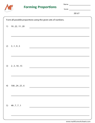 Proportion Worksheets