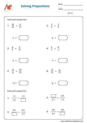 Proportion Worksheets