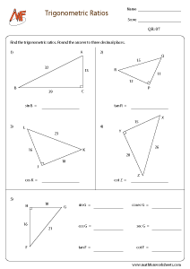 Trigonometric Ratio Worksheets