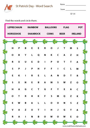 Saint Patrick’s Day Worksheets