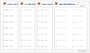 NUMBER MULTIPLICATION - HORIZONTAL