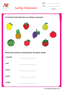 Consonants Worksheets