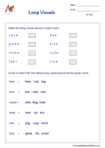 Vowels Worksheets