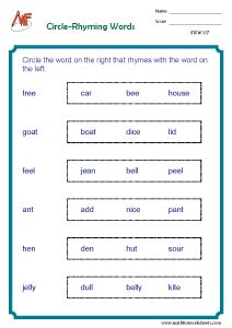 Rhyming Words Worksheets